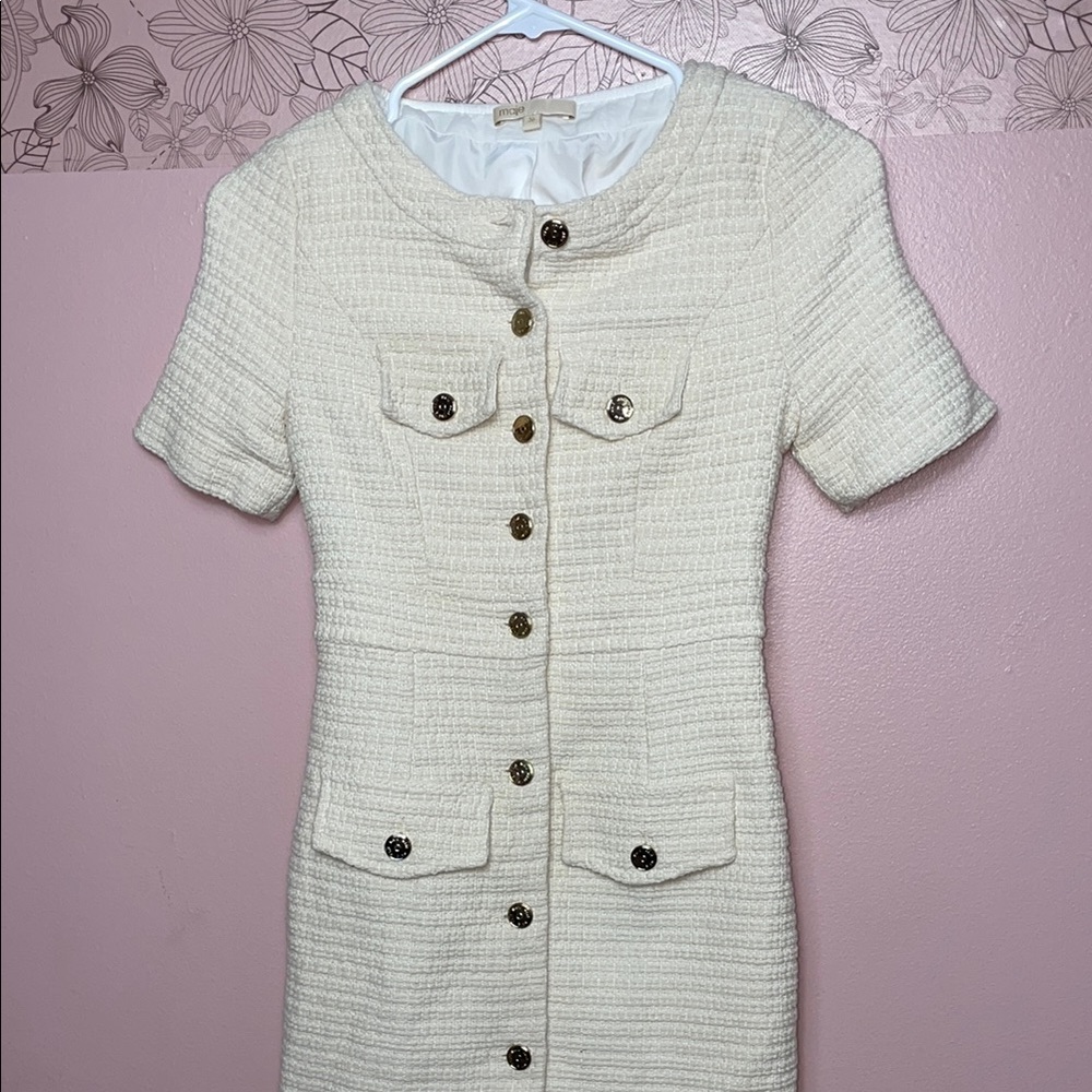 MAJE Rillio Bouclé Tweed Dress